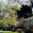 house fire in row of semi-detached housing
